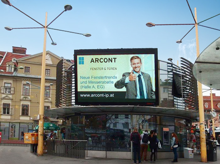 Oglaševanje na digitalnih zaslonih | Sms Marketing d.o.o. | Oglas na avstrijskem trgu - Arcont