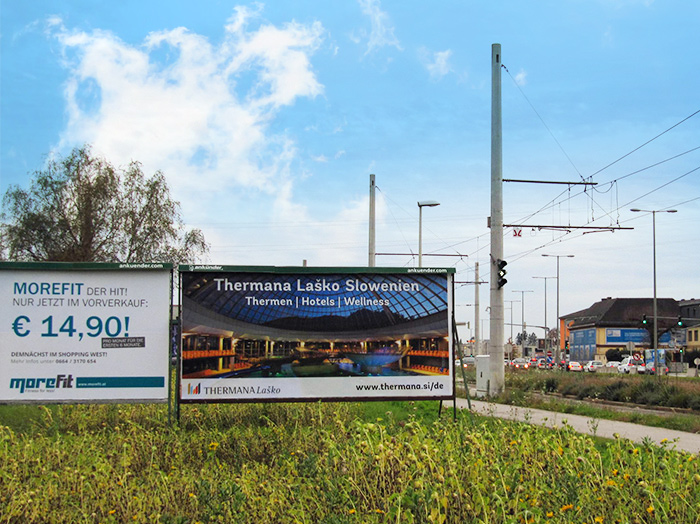 Oglaševanje na jumbo plakatih | Sms Marketing d.o.o. | Oglas na avstrijskem trgu - Thermana Laško