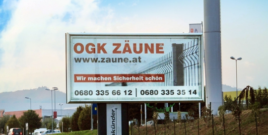 Oglaševanje na osvetljenih jumbo plakatih| Sms Marketing d.o.o. | Oglas na avstrijskem trgu - Ograje Kočevar