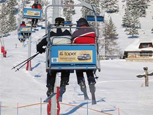 Werbung in Skigebieten | Sms Marketing d.o.o. | Werbung am Sessellift – Taper