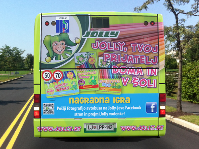 Oglaševanje na avtobusih | Sms Marketing d.o.o. | Oglas na zadnjem delu avtobusa - Eurocom