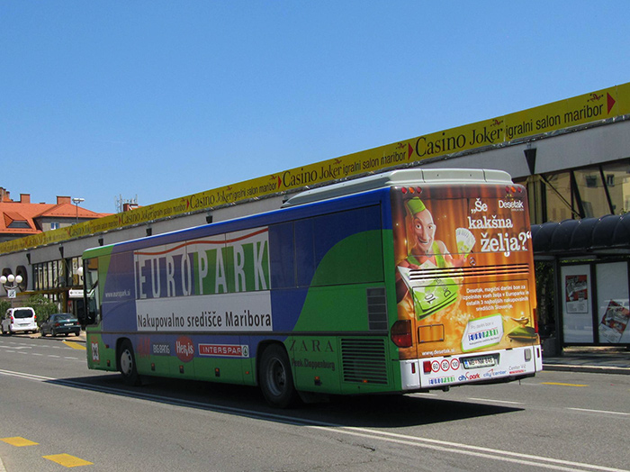 Oglaševanje na avtobusih | Sms Marketing d.o.o. | Oglas na avtobusu - celi avtobus - Europark