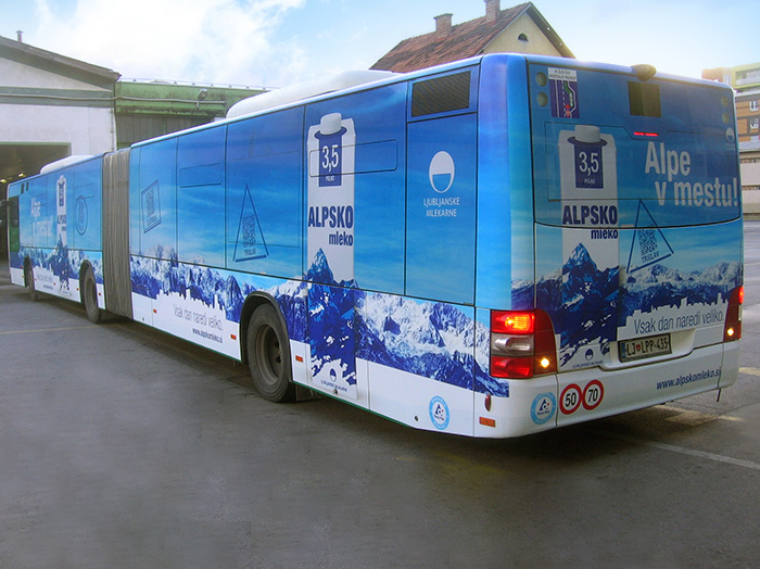 Oglaševanje na avtobusih | Sms Marketing d.o.o. | Oglas na avtobusu - celi avtobus - Ljubljanske mlekarne