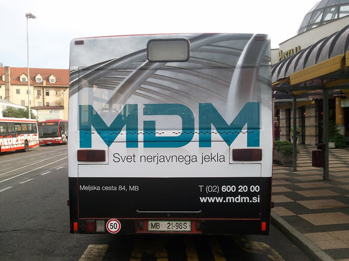 Oglaševanje na avtobusih | Sms Marketing d.o.o. | Oglas na zadnjem delu avtobusa - Mdm