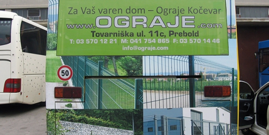 Oglaševanje na avtobusih | Sms Marketing d.o.o. | Oglas na zadnjem delu avtobusa - Ograje Kocevar