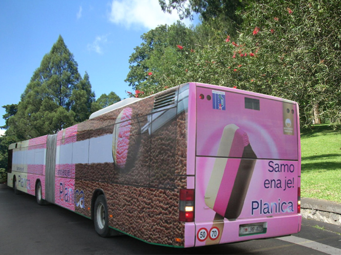Oglaševanje na avtobusih | Sms Marketing d.o.o. | Oglas na avtobusu - celi avtobus - Planica
