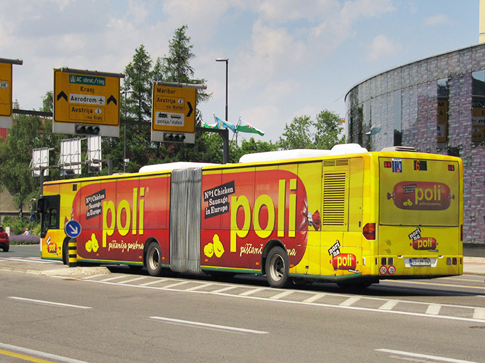 Oglaševanje na avtobusih | Sms Marketing d.o.o. | Oglas na avtobusu - celi avtobus - Perutnina Ptuj