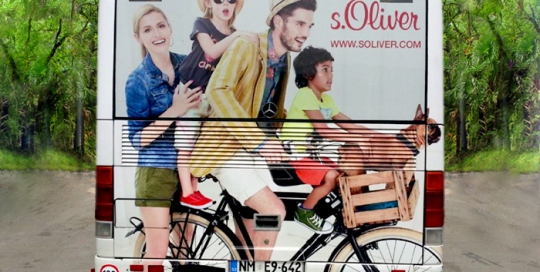 Werbung an Bussen | Sms Marketing d.o.o. | Werbung am hinteren Teil des Busses – S.Oliver