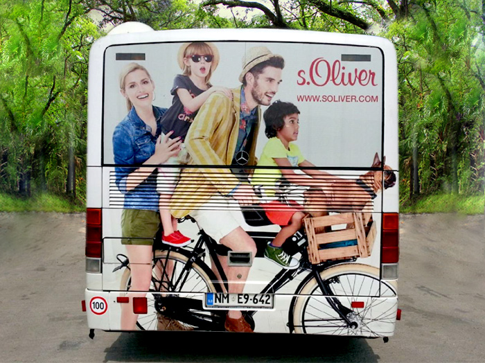 Oglaševanje na avtobusih | Sms Marketing d.o.o. | Oglas na zadnjem delu avtobusa - S.Oliver
