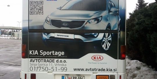 Werbung an Bussen | Sms Marketing d.o.o. | Werbung am hinteren Teil des Busses – Avtotrade