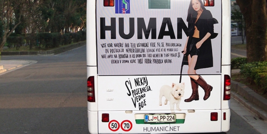 Bus Werbung | Sms Marketing d.o.o. | Werbung am hinteren Teil des Busses – Humanic