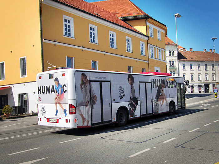 Oglaševanje na avtobusih | Sms Marketing d.o.o. | Oglas na avtobusu - celi avtobus - Humanic