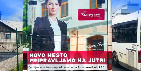 Oglaševanje na avtobusih | Sms Marketing d.o.o. | Oglas na zadnjem delu avtobusa - Nkbm