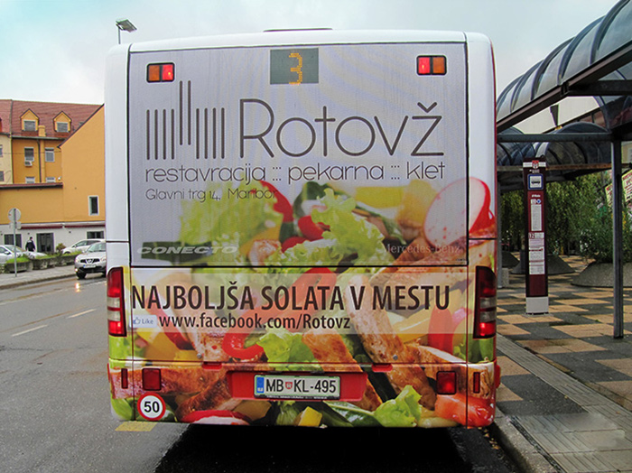 Oglaševanje na avtobusih | Sms Marketing d.o.o. | Oglas na zadnjem delu avtobusa - Rotovz