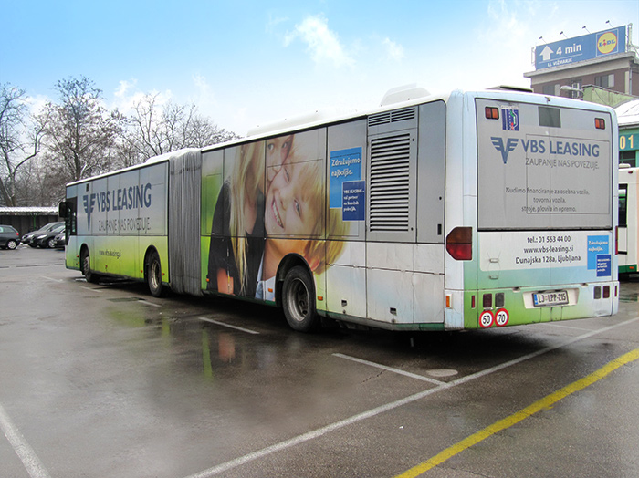 Oglaševanje na avtobusih | Sms Marketing d.o.o. | Oglas na avtobusu - celi avtobus - VBS leasing