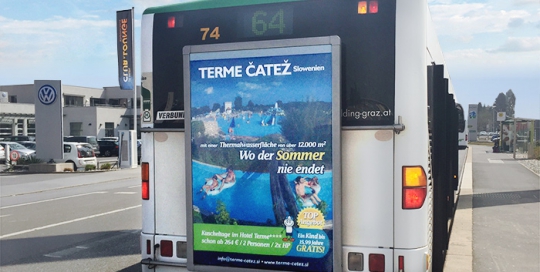 Oglaševanje na avtobusih | Sms Marketing d.o.o. | Oglas na avstrijskem trgu - Terme Čatež