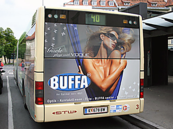 Oglaševanje na avtobusih | Sms Marketing d.o.o. | Oglas na avstrijskem trgu - Buffa