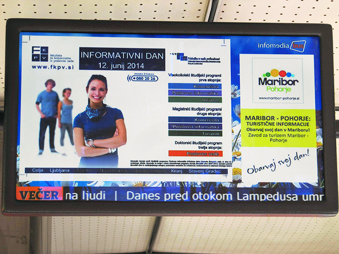 Oglaševanje v notranjosti avtobusa | Sms Marketing d.o.o. | Digitalni LCD oglas