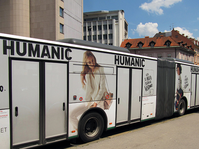 Oglaševanje na avtobusih | Sms Marketing d.o.o. | Oglas na avtobusu - celi avtobus - Humanic