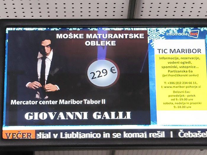 Oglaševanje v notranjosti avtobusa | Sms Marketing d.o.o. | Digitalni LCD oglas